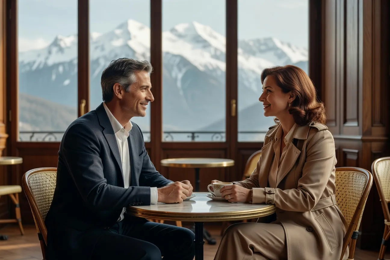 Conseiller matrimonial expliquant un contrat conforme à la loi de 1989 à un client