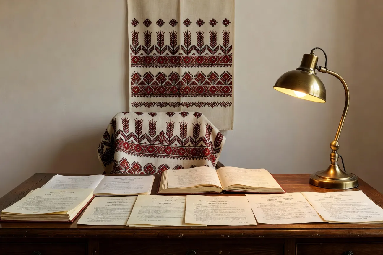 Bureau de médiatrice culturelle franco-ukrainienne à Lyon, livres bilingues et documents juridiques