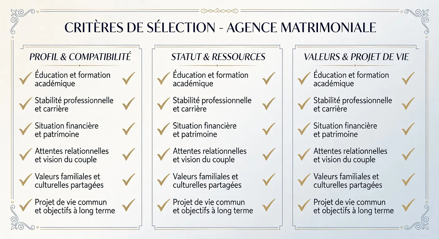 Checklist critères sélection agence matrimoniale Aix-les-Bains Savoie 2026
