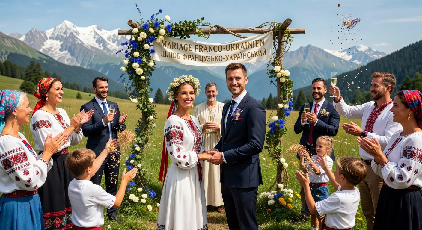 Cérémonie de mariage franco-ukrainien décor naturel Savoie Haute-Savoie