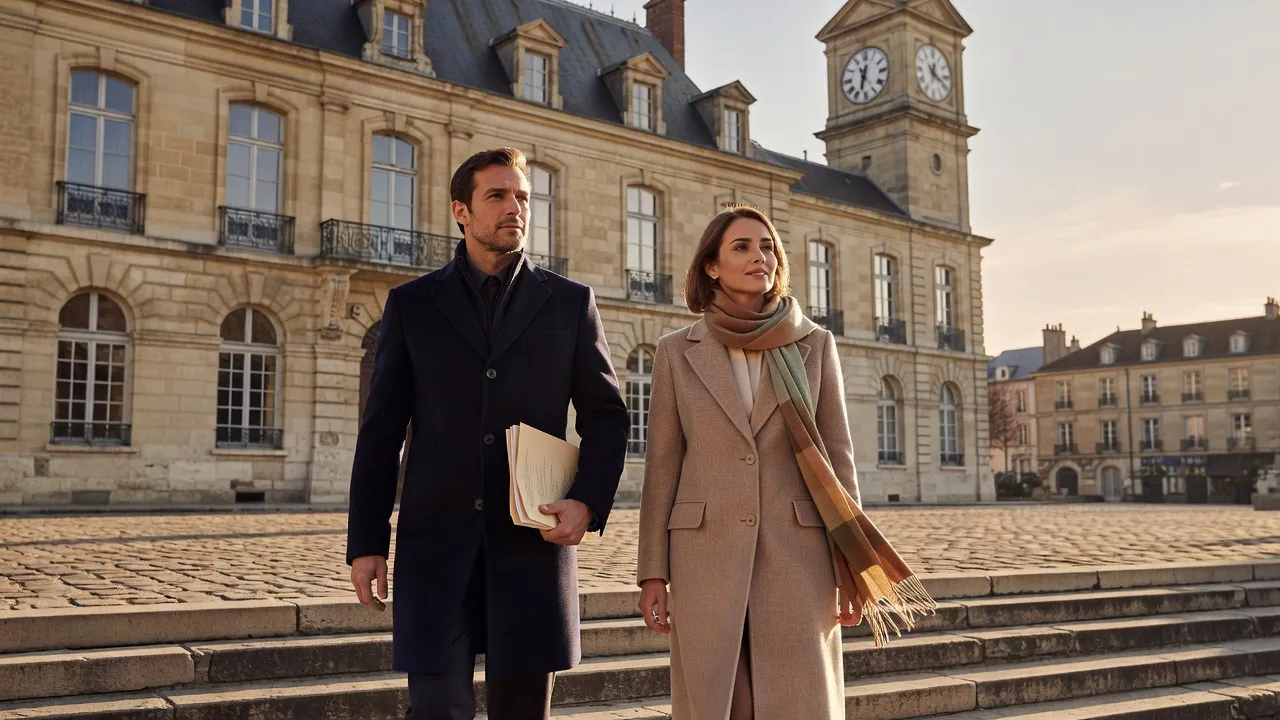 Mairie française où un couple mixte dépose une déclaration de nationalité française