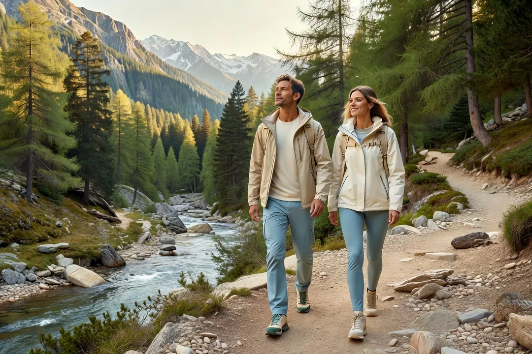 Couple pratiquant une randonnée dans la vallée de la Tarentaise