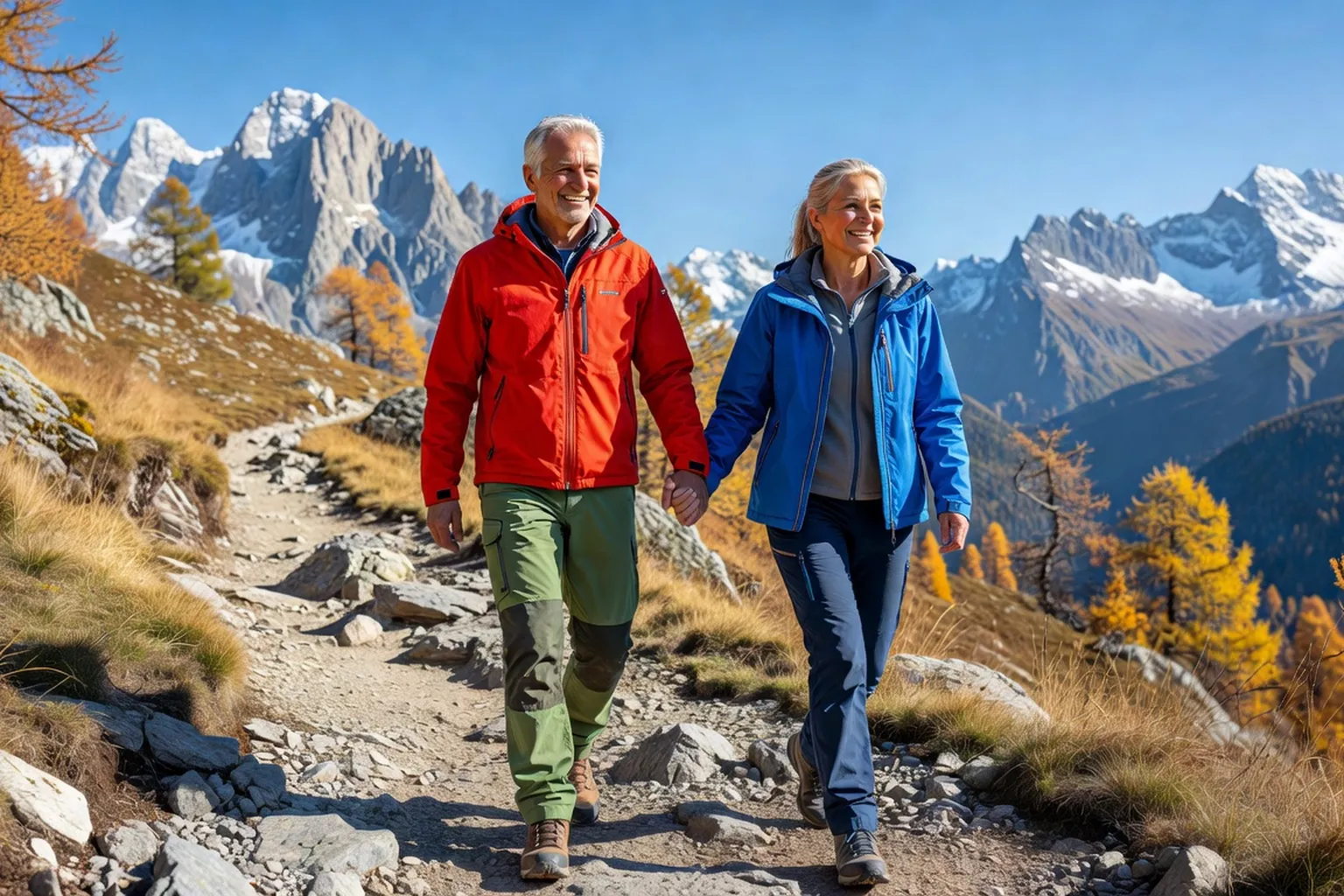 Couple senior 50 ans Chambery Savoie randonnee montagne