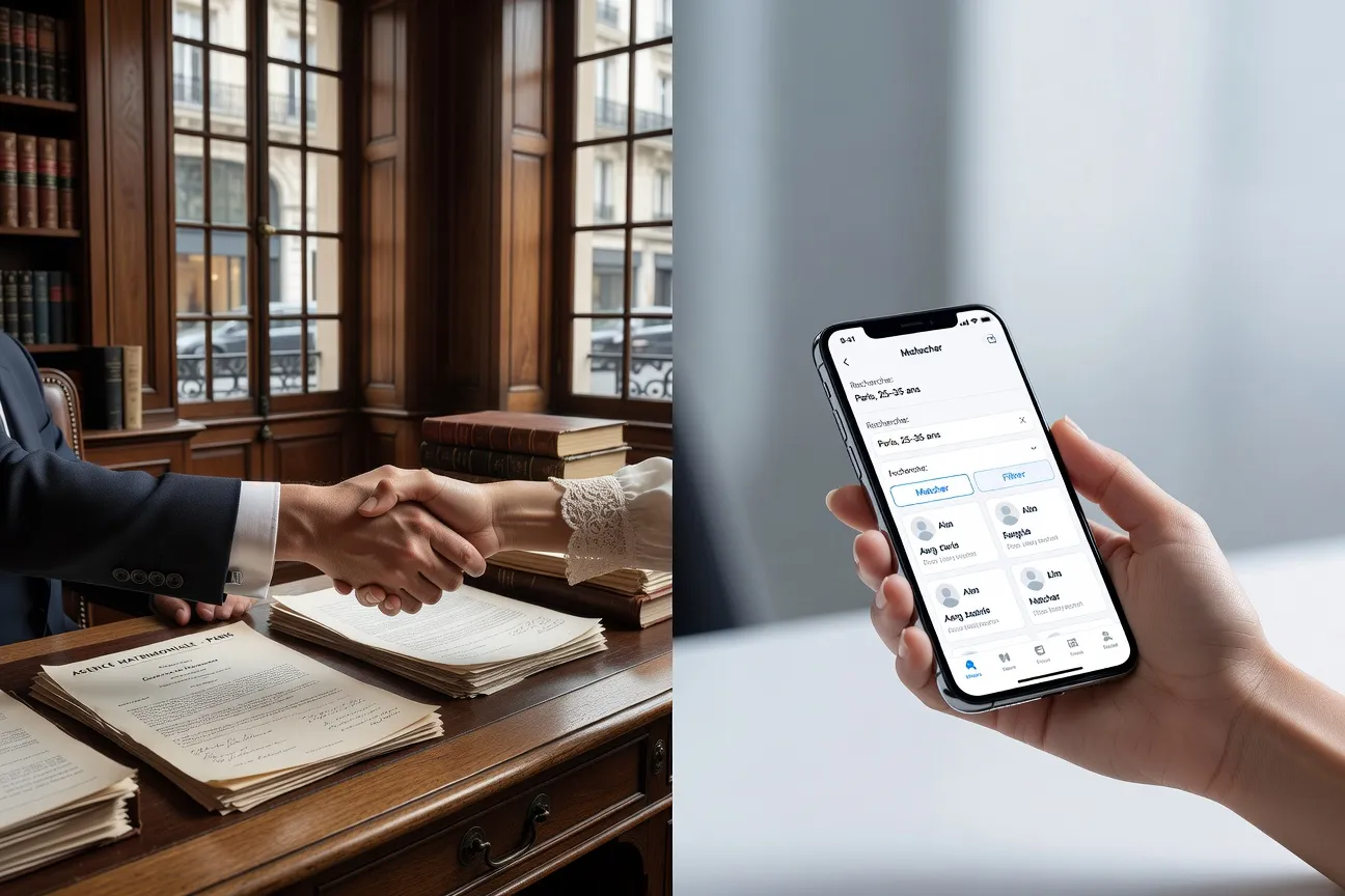 Agence matrimoniale vs apps de rencontre 2026